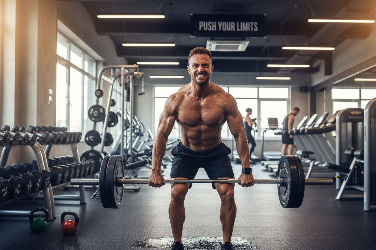 someone trying hard in the gym